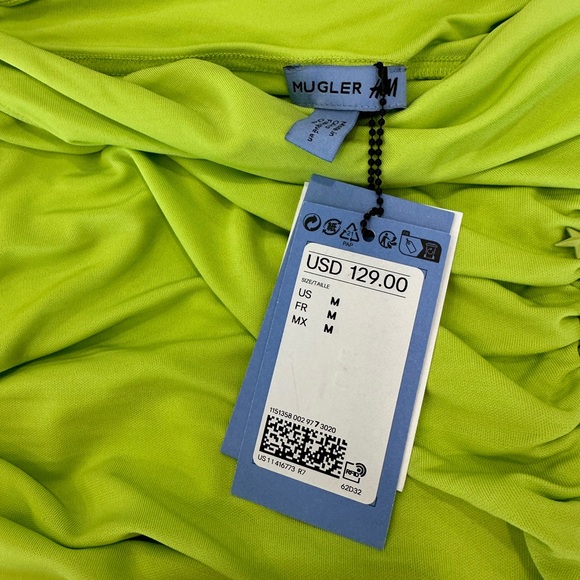 Mugler H&M Gathered One-Shoulder Mini Dress - Picture 4 of 5